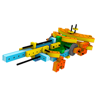 A colorful spaceship made from BAKOBA building blocks, 60 cm. long.